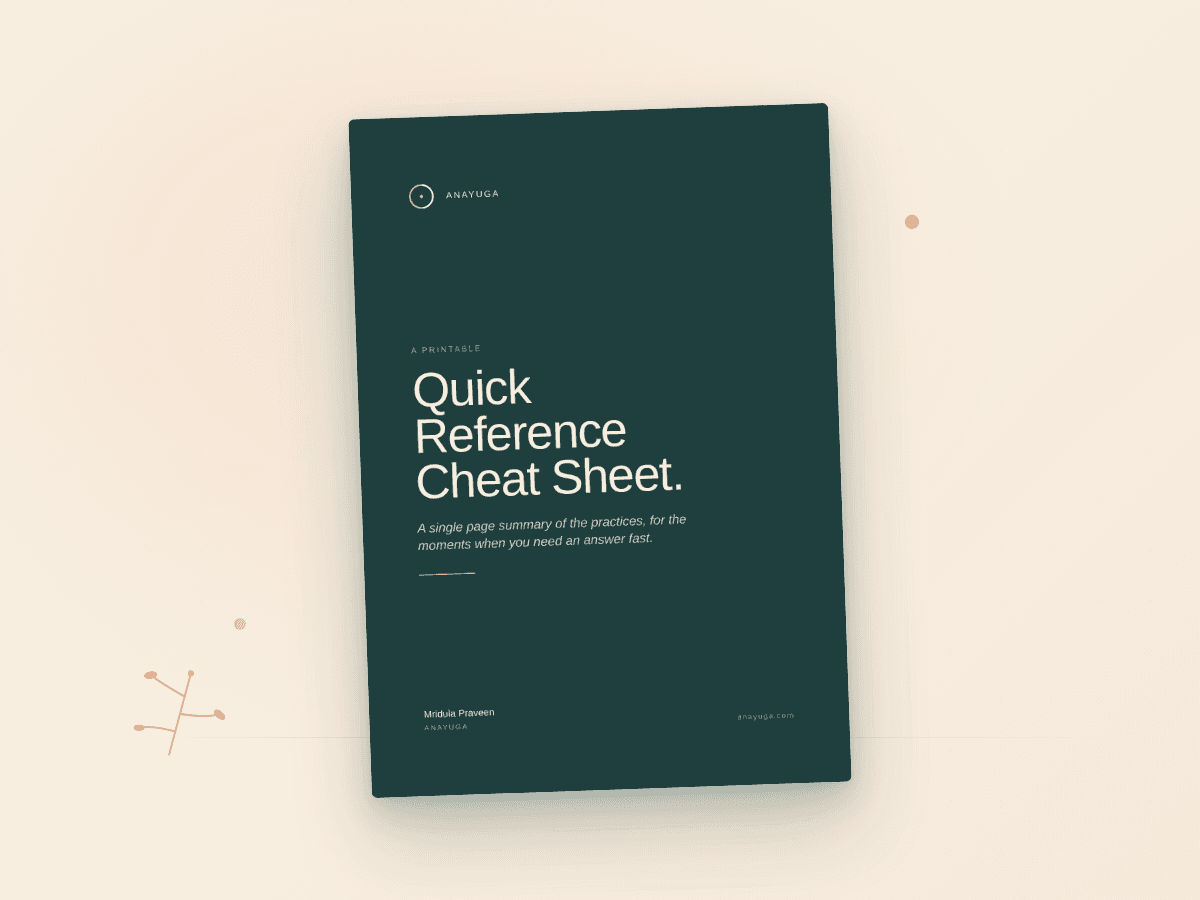 Anayuga Quick Reference Cheat Sheet, fifty parenting practices on a printable single page reference